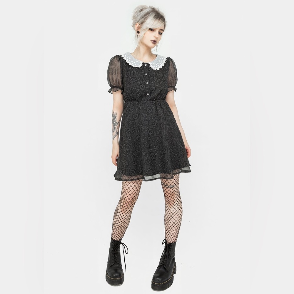 Disturbia Phantasma Lace Collar Mini Dress US 8 / UK 12 - Picture 8 of 10